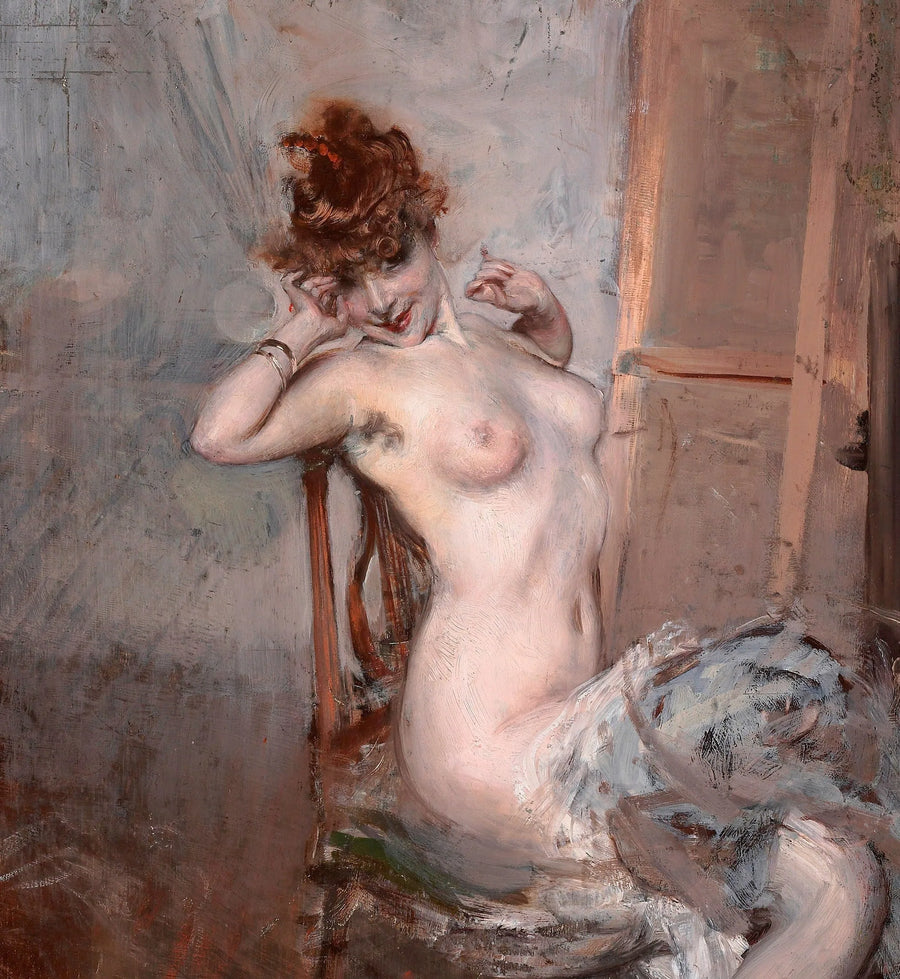 Nu de jonge vrouw zittend - Giovanni Boldini