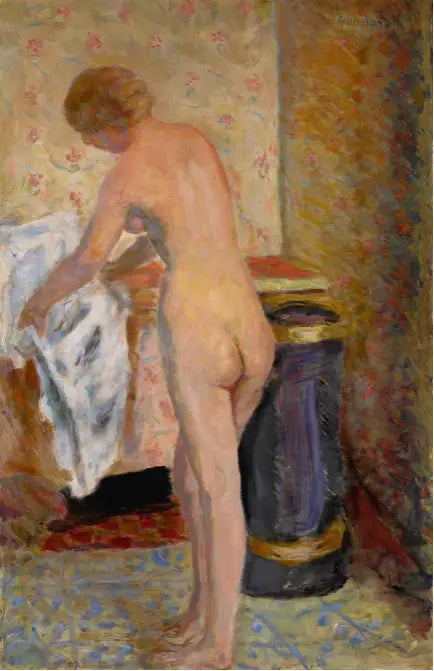 Nu staand bij de handdoek - Pierre Bonnard