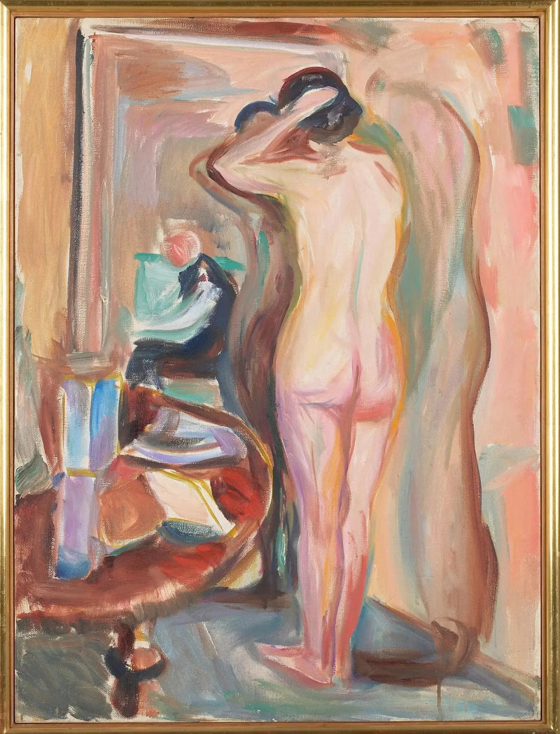 Nu voor zijn spiegel - Edvard Munch
