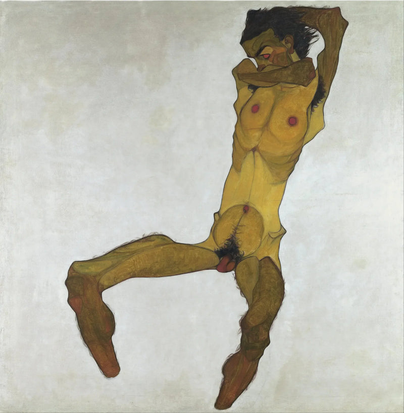 Zittende man (Zelfportret) - Egon Schiele