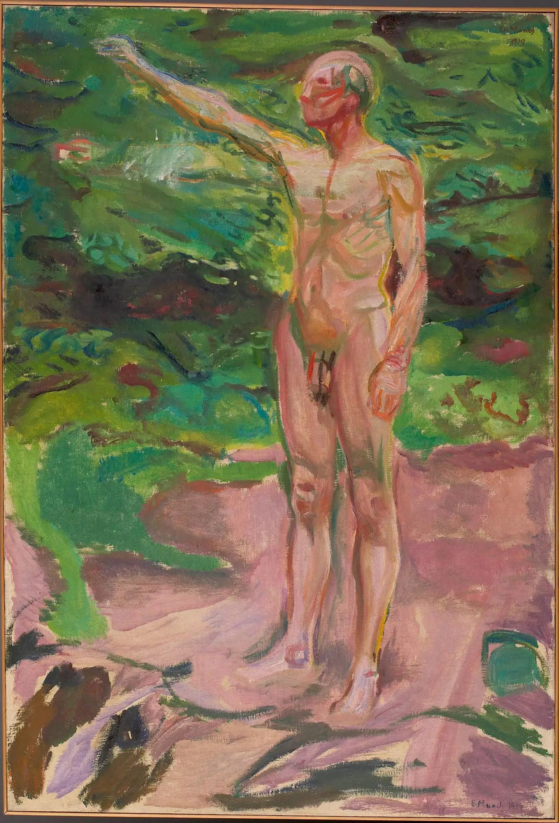 Nu mannelijke in het bos - Edvard Munch