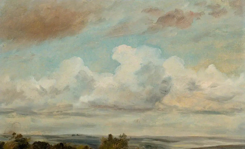Cumuluswolken boven een landschap - John Constable