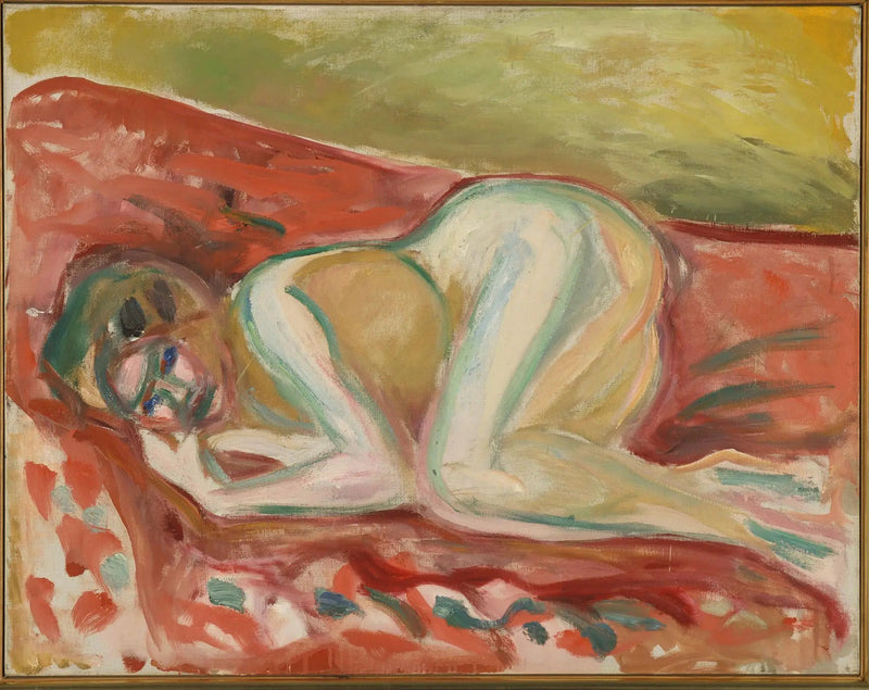Hurkende naakt - Edvard Munch