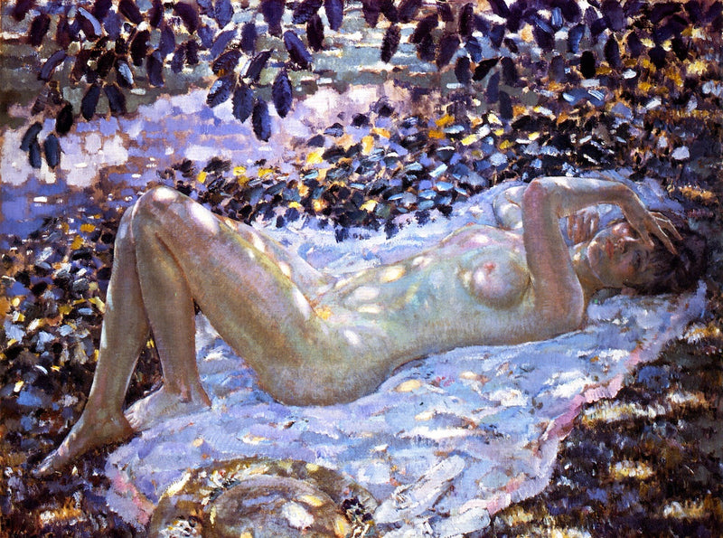 Natuurlijk onder een gevlekte lichtstraal - Frederick Carl Frieseke