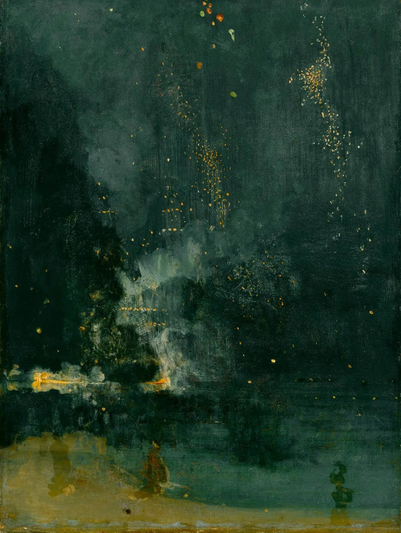 Nacht in zwart en goud, de raket die terugvalt - James Abbott McNeill Whistler
