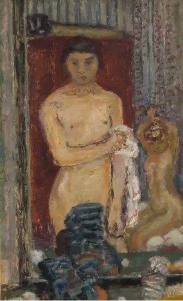 Naakten die zich in een spiegel weerspiegelen - Pierre Bonnard