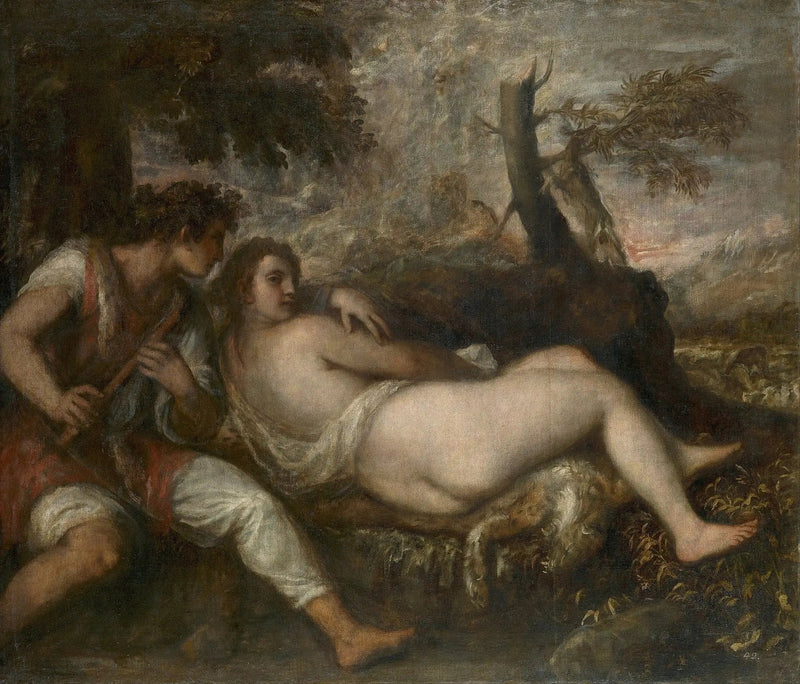 Nymphe en Herder - Titian