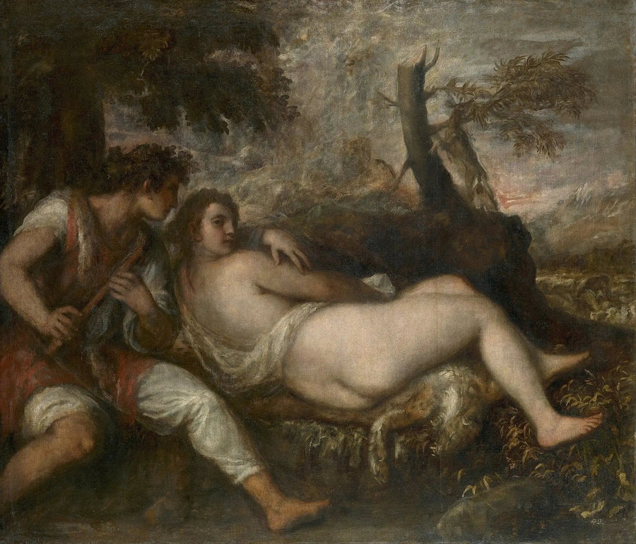 Nymphe en Herder - Titian