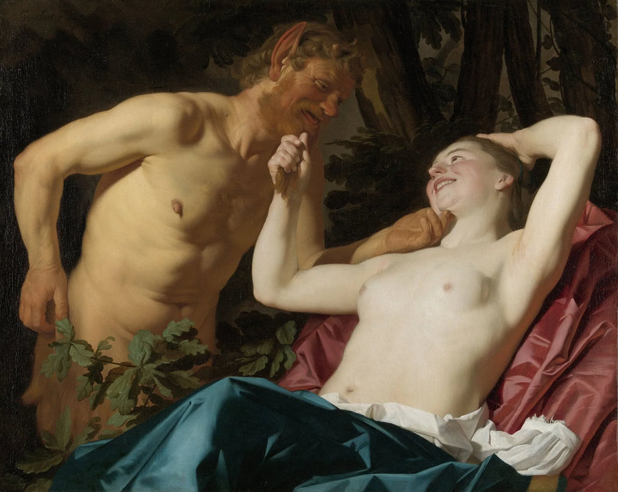 Nymphe en Satyr - Gerrit van Honthorst
