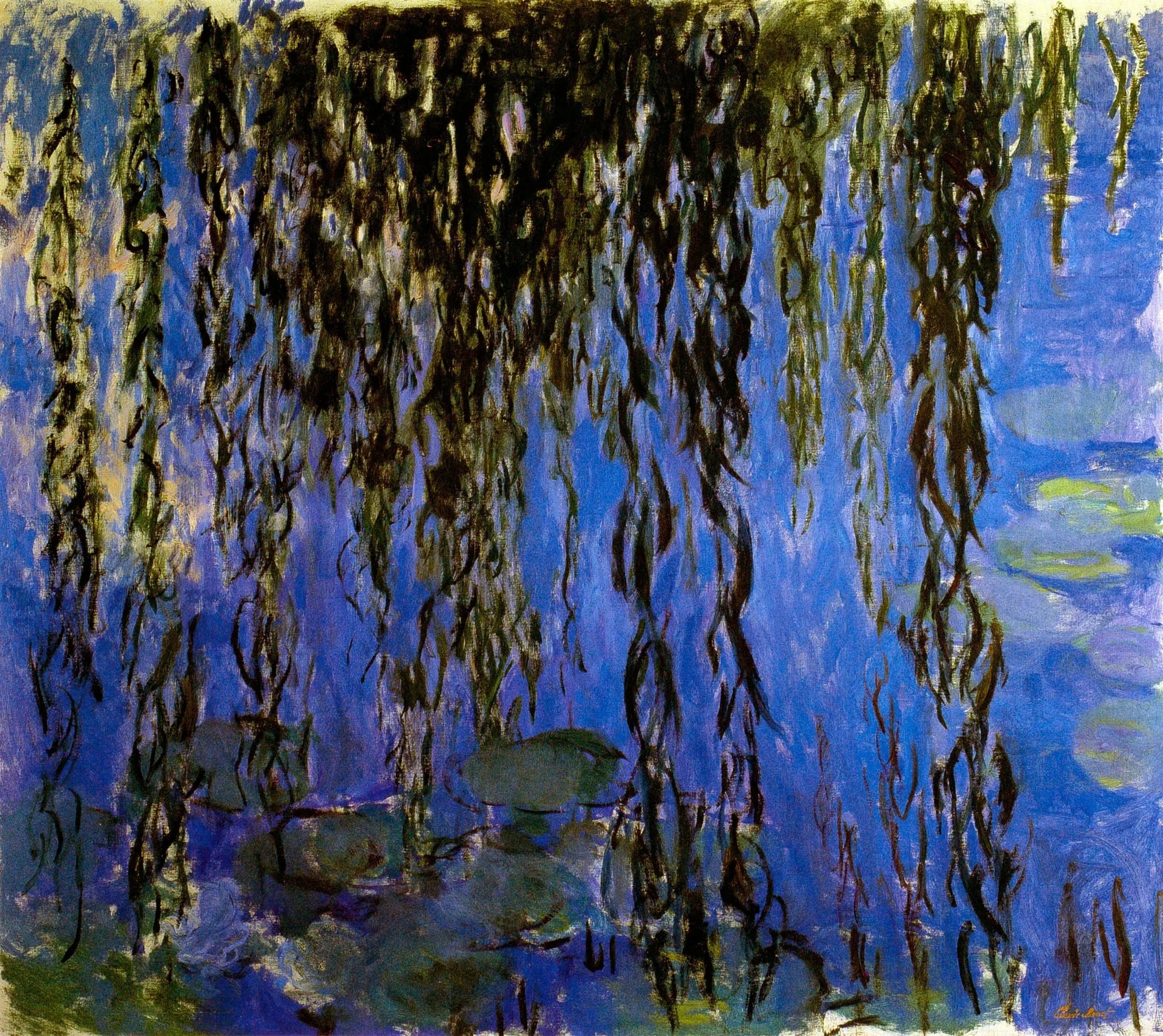 Nymphéas avec rameaux de saule - Claude Monet image 1 copie de tableau peinte à la main