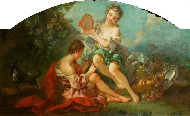 Arcadische nimfen die muziek maken - François Boucher