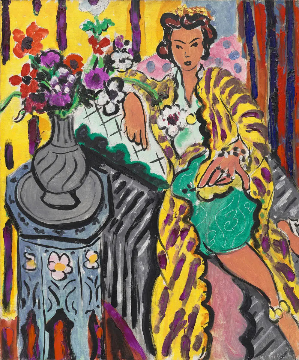 Reproduction du tableau « Odalisque à la robe persane jaune - Henri Matisse » par Alpha Reproduction en peinture à l’huile