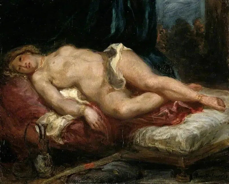 Liggende odalisque op een divan - Eugène Delacroix