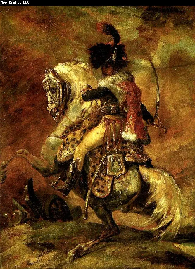 Officier van de keizerlijke garde te paard in volle aanval - Théodore Géricault