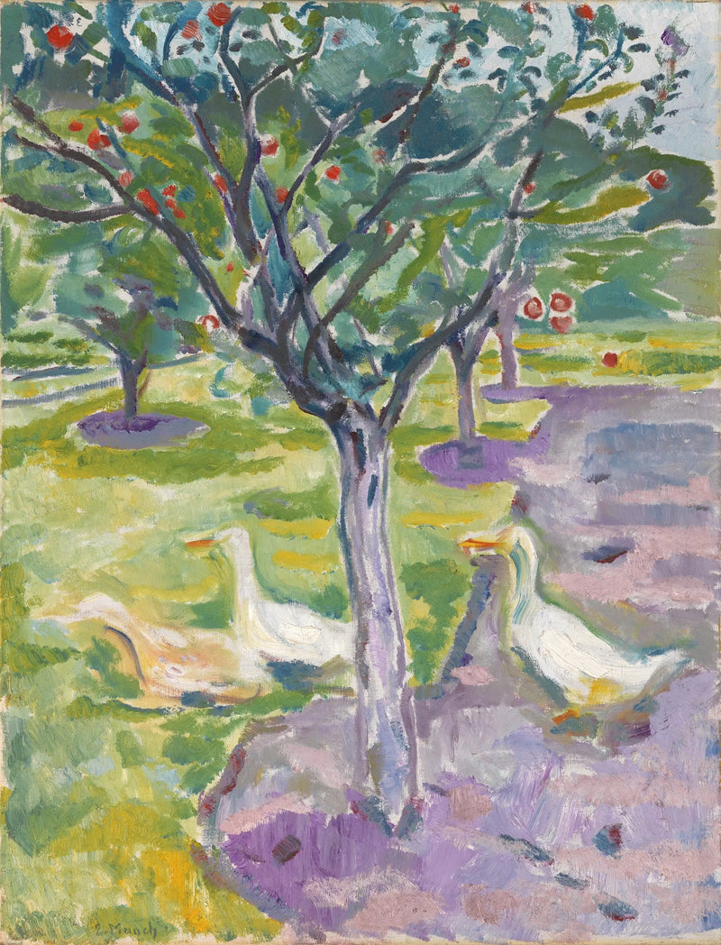 Ganzen in de tuin - Edvard Munch