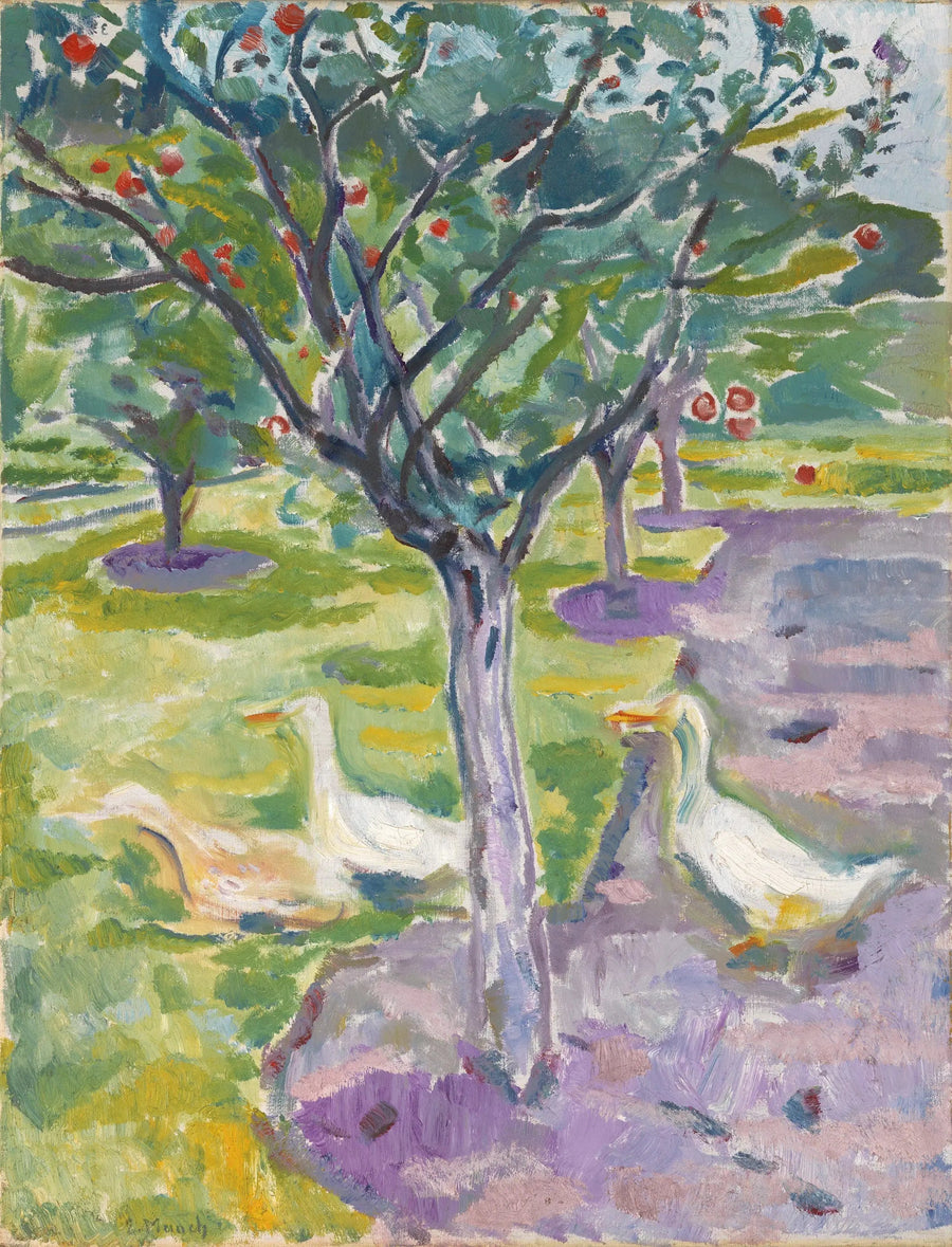 Ganzen in de tuin - Edvard Munch