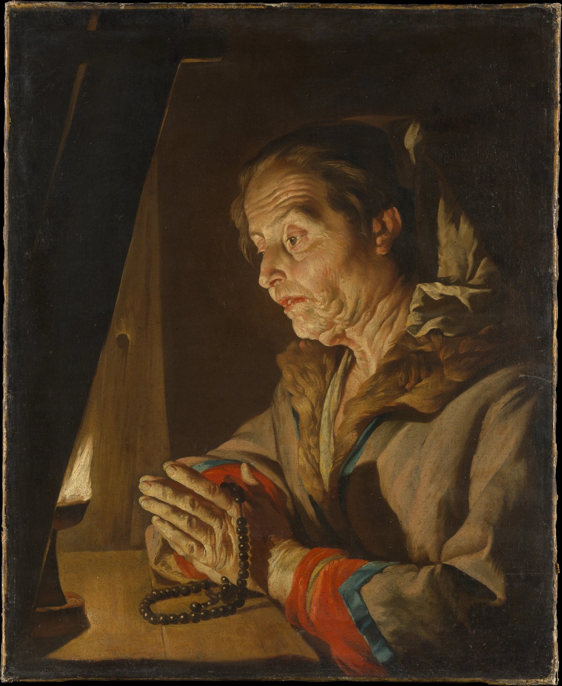 Old Woman Praying - Matthias Stom