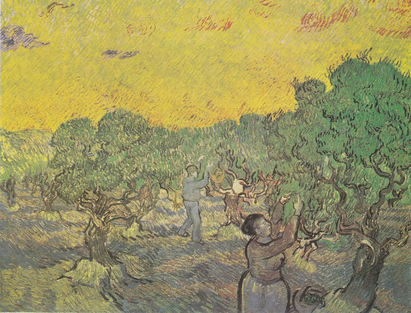 Olijfgaard met plukfiguren - Vincent van Gogh
