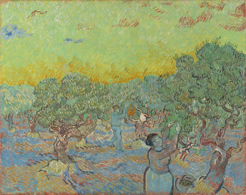 Olijfgaard met plukfiguren - Vincent van Gogh
