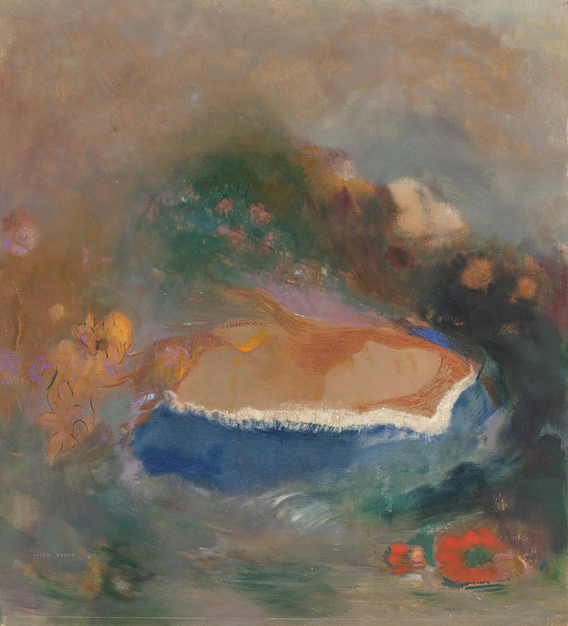 Ophélie, de blauwe mantel op het water - Odilon Redon