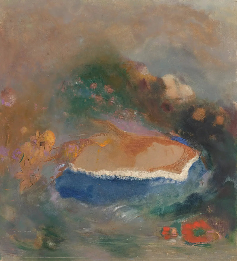 Ophélie, de blauwe mantel op het water - Odilon Redon