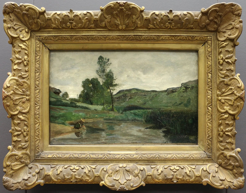 Optevoz. Wasserkantwasvrouw - Jean-Baptiste Camille Corot