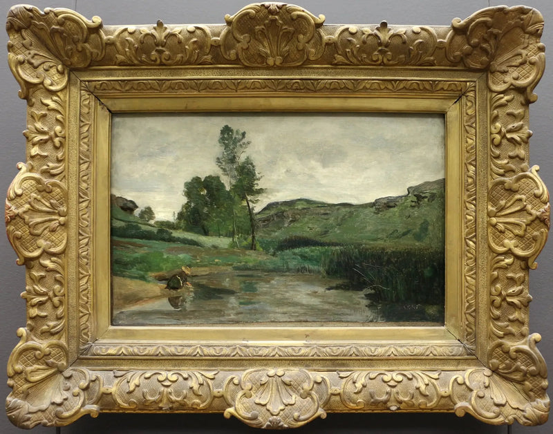 Optevoz. Wasserkantwasvrouw - Jean-Baptiste Camille Corot