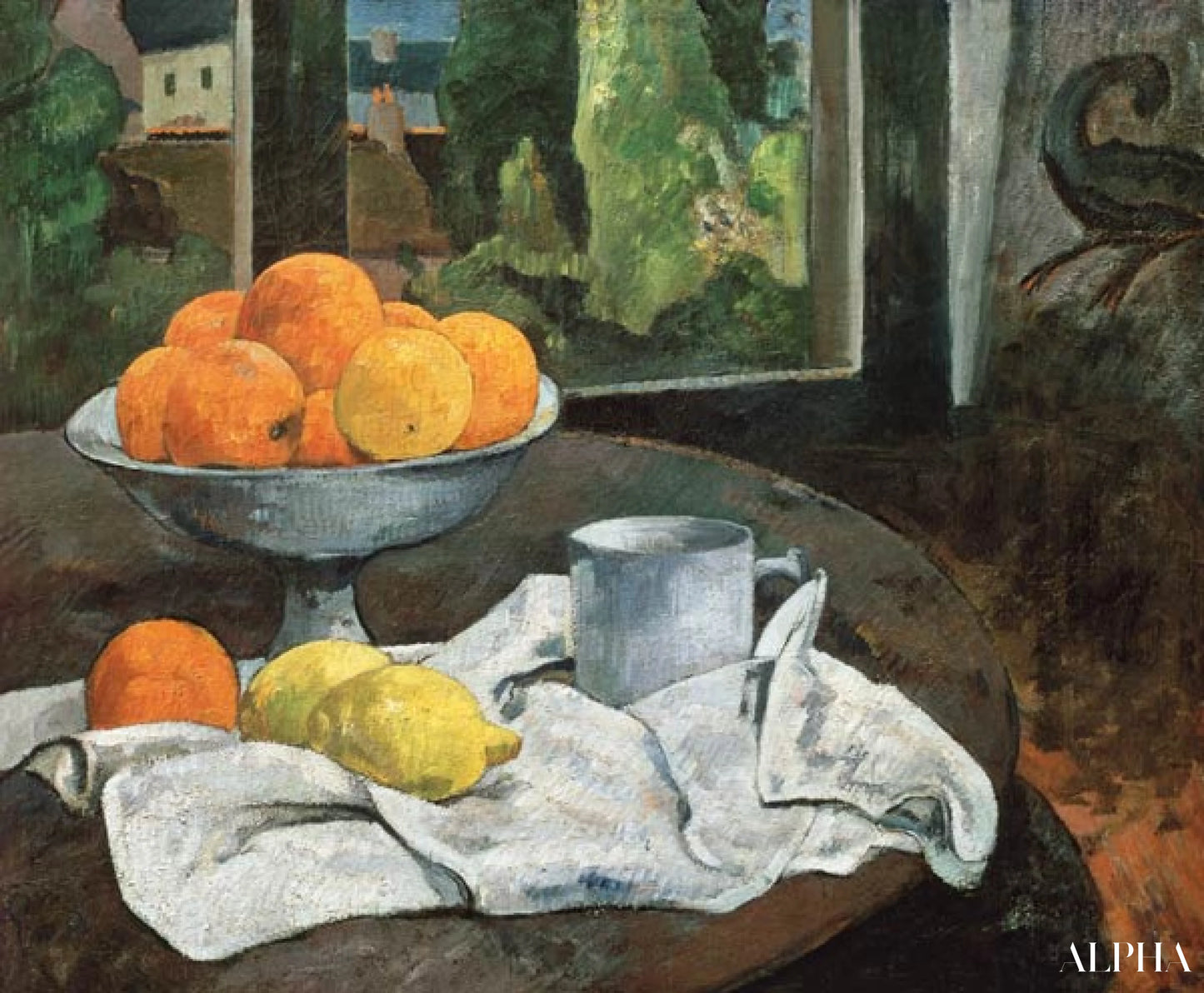 Sinaasappels en citroenen met uitzicht - Paul Gauguin - Reproducties van schilderijen en hoogwaardige schilderijen