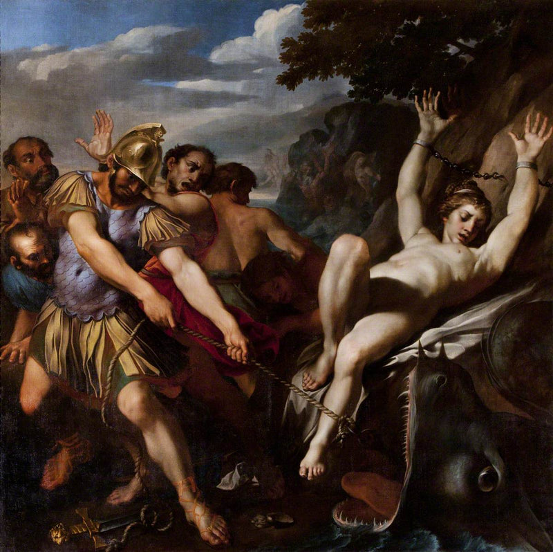 Orlando bevrijdt Olympia van het zeemonster - Ludovico Carracci
