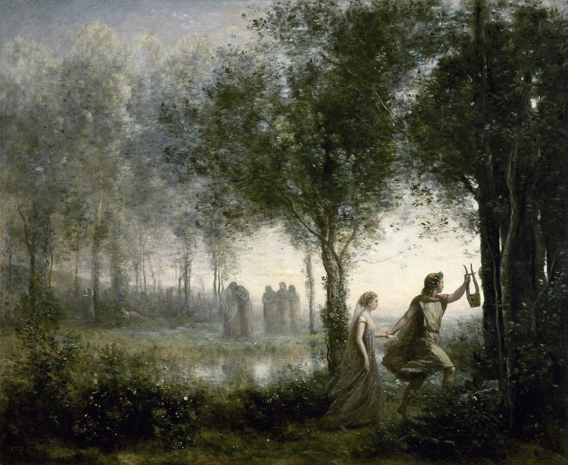 Orphée ramant Eurydice des enfers - Jean-Baptiste Camille Corot image 1 copie peinte à la main à l’huile