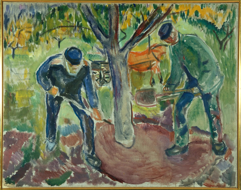 Arbeiders in de tuin - Edvard Munch