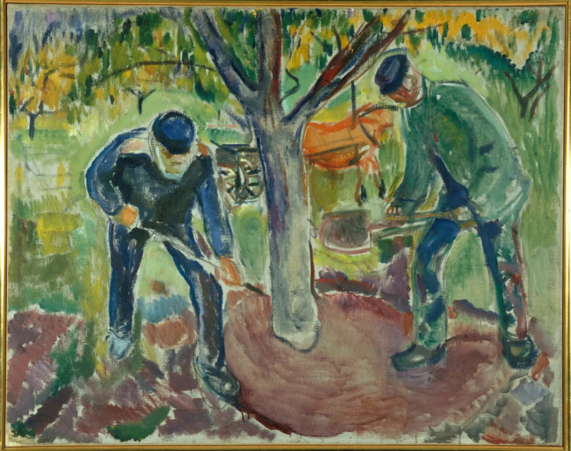 Arbeiders in de tuin - Edvard Munch