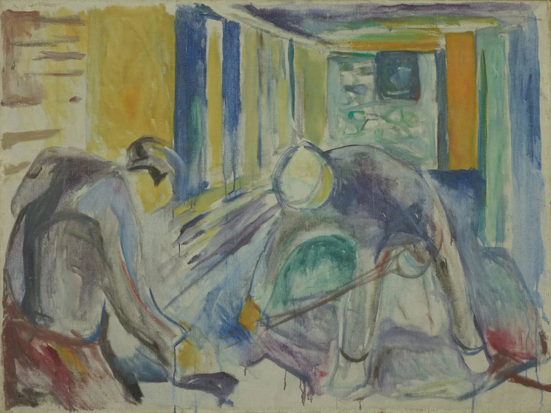 Bouwvakkers in de studio - Edvard Munch