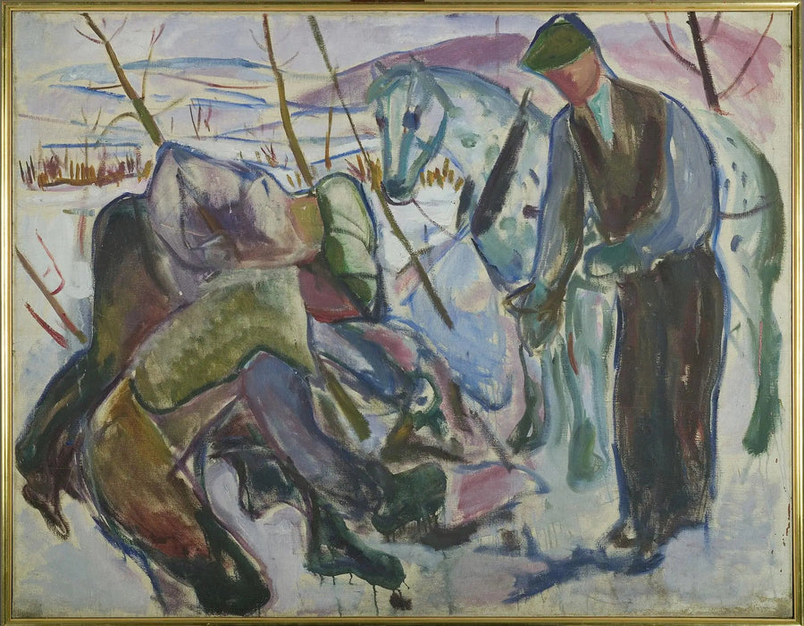 Arbeiders en Paard - Edvard Munch