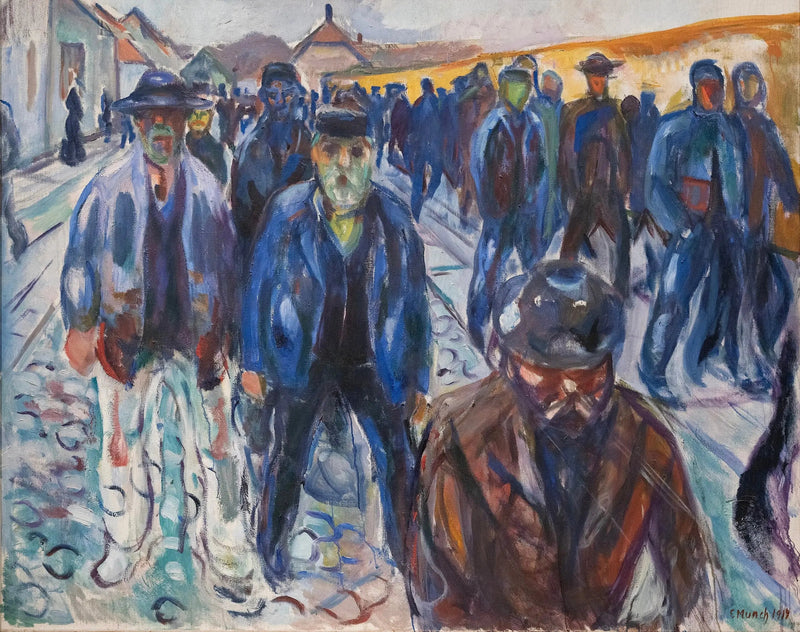 Arbeiders op de terugweg - Edvard Munch