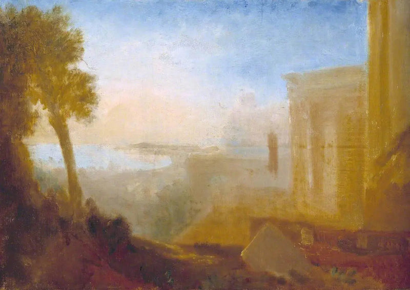 Uitzicht op de Kust, met Klassiek Gebouw - J. M. W. Turner