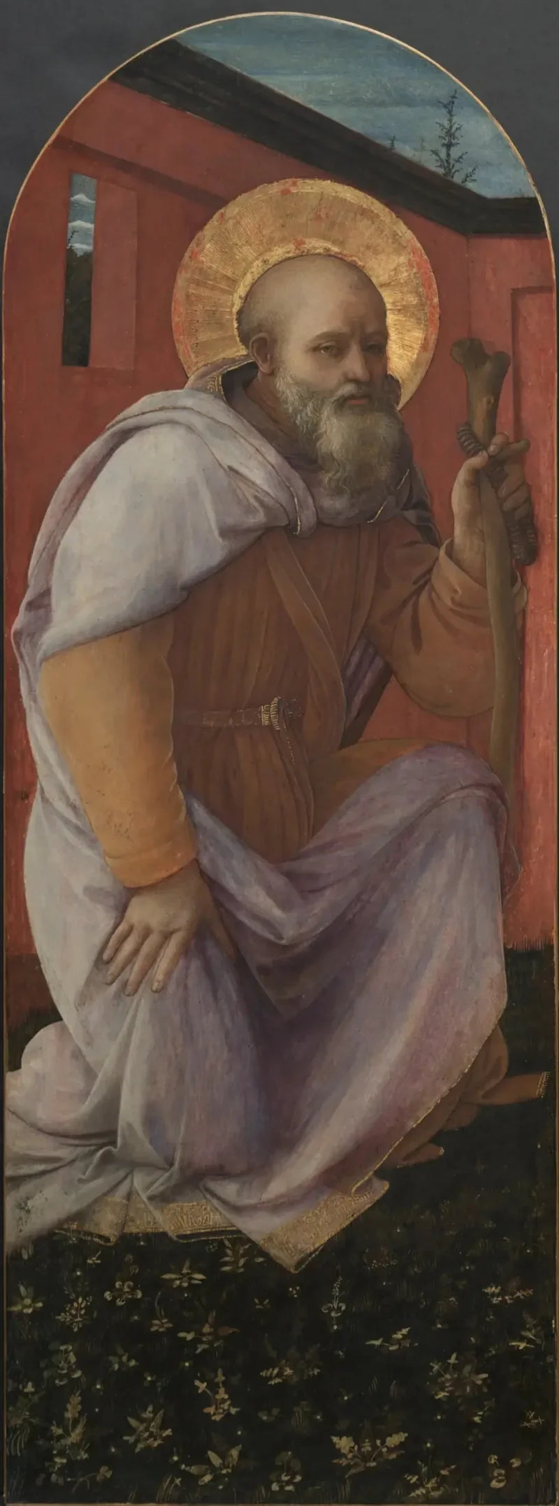 Paneel uit een triptiek: Sint-Antonius Abt - Fra Filippo Lippi