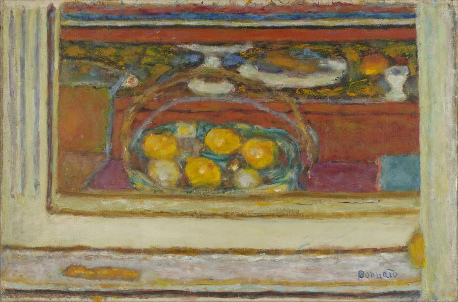Fruitmand weerspiegeld in een spiegel - Pierre Bonnard