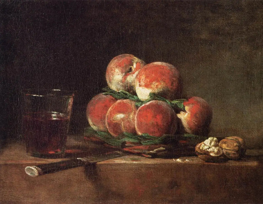 Mandje met perziken - Jean Simeón Chardin
