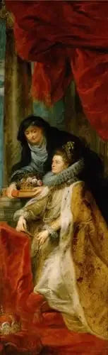 Rechter paneel van het retabel van Ildefonse (Isabelle met Elisabeth van Hongarije) - Peter Paul Rubens