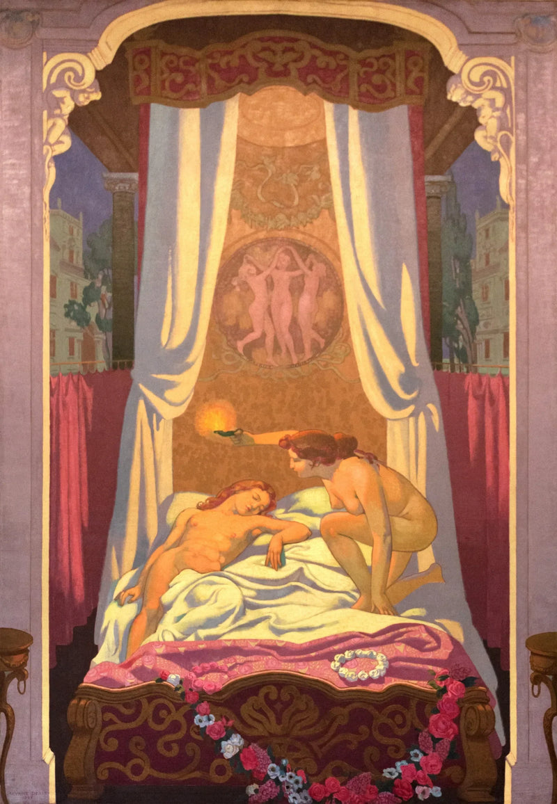 Paneel III. Psyché ontdekt dat haar mysterieuze minnaar de Liefde is - Maurice Denis