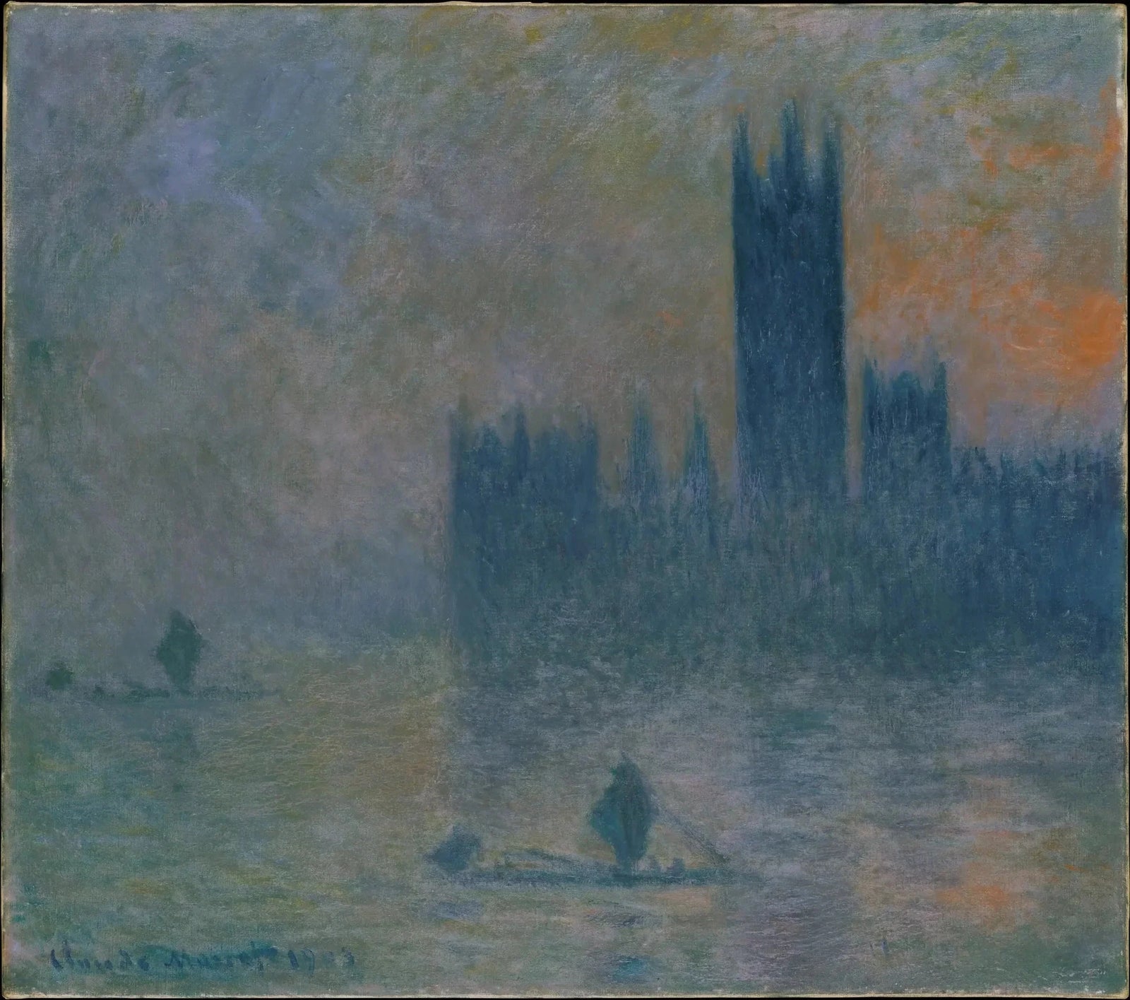 Het parlement van Londen, misteffect - Claude Monet