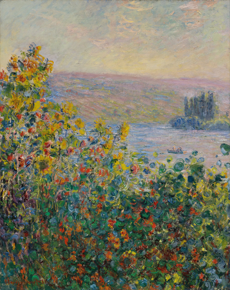 Bloembedden in Vétheuil W693 - Claude Monet
