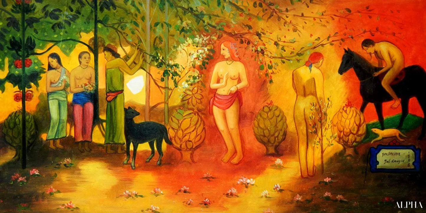 Pastorale tahitienne - Paul Gauguin - Reproducties van schilderijen en hoogwaardige schilderijen