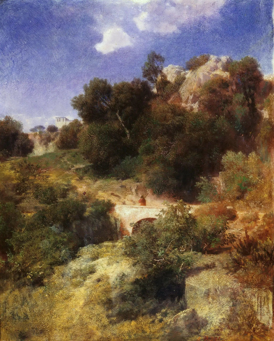 Heuvelachtig rotsachtig land met brug - Arnold Böcklin

Source:
Pays vallonné rocheux avec pont - Arnold Böcklin