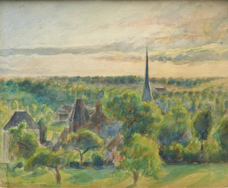 Landschap in Eragny - Camille Pissarro