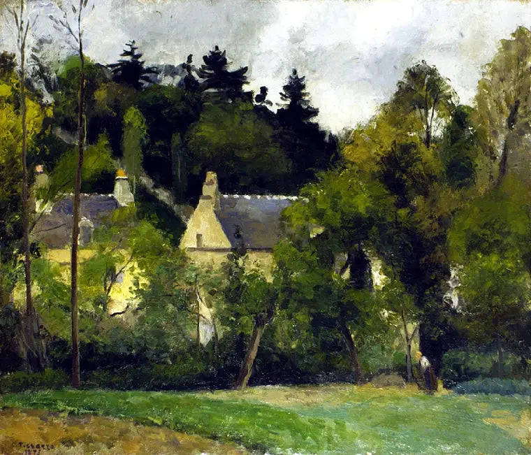 Landschap bij het Hermitage, Pontoise - Camille Pissarro