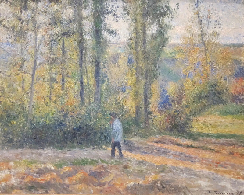 Landschap bij Pontoise met een jager - Camille Pissarro