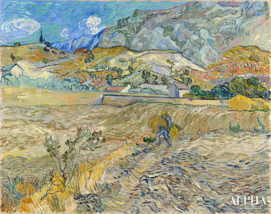 Paysage à Saint-Rémy - Van Gogh - Reproductions de tableaux et peintures haut de gamme