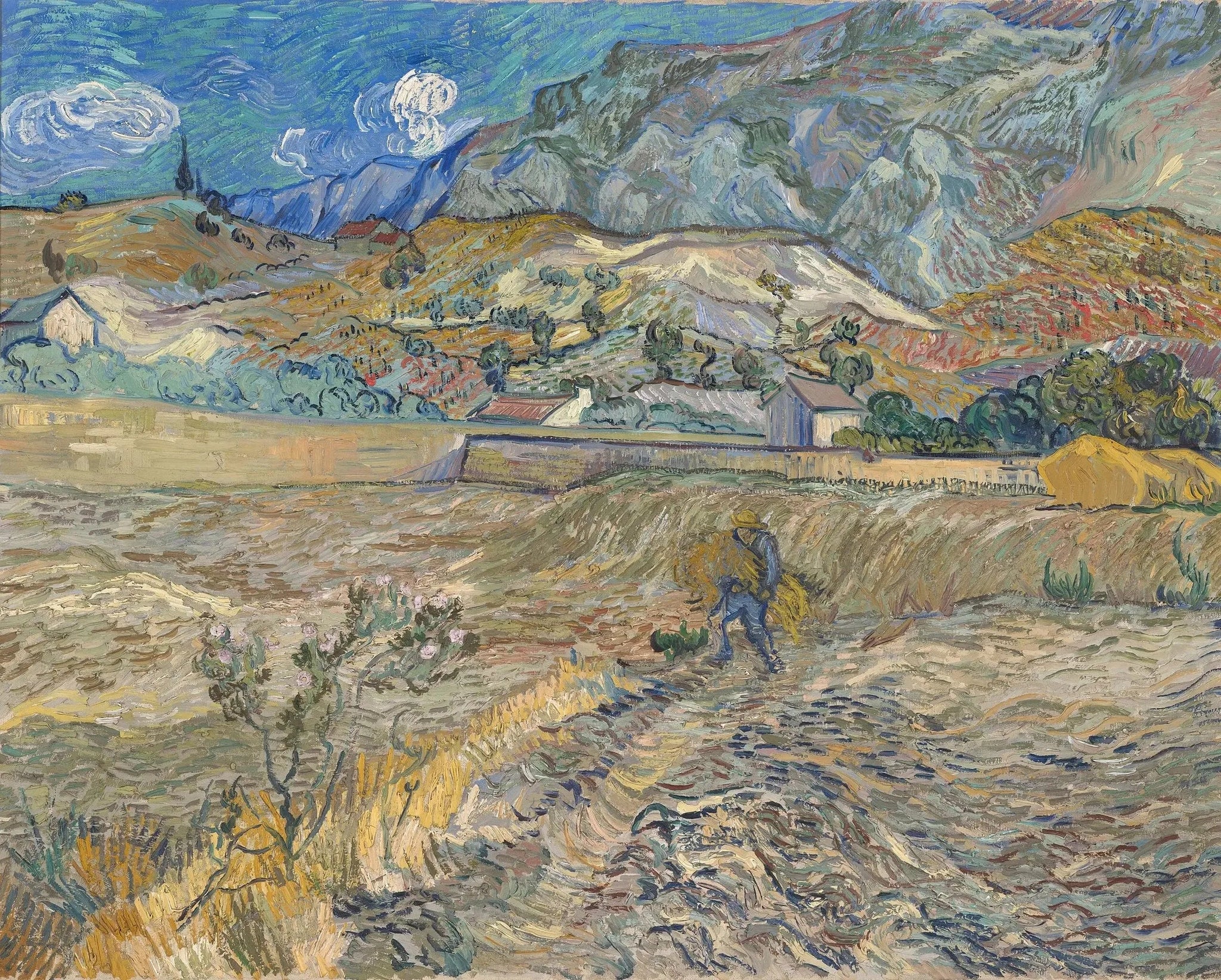 Paysage à Saint-Rémy - Vincent van Gogh image 1 copie peinte à la main à l’huile